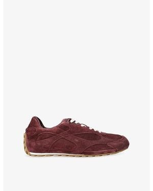 Bottega Veneta Orbit Flash Suede Trainers - Red