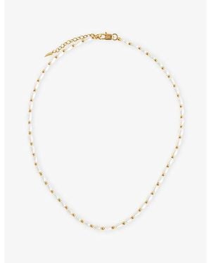 Missoma Seed Pearl Beaded 18Ct-Plated Brass Choker Necklace - Metallic