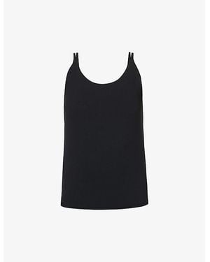 Sweaty Betty Ultimate Studio Twin-Strap Stretch-Woven Bra Tank - Black