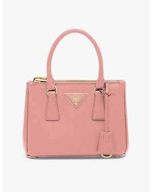 Prada Galleria Saffiano Leather Mini Top-Handle Bag - Pink