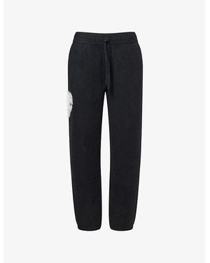 The Couture Club Monogram Emblem Straight-Leg Knitted Jogging Bottoms - Black