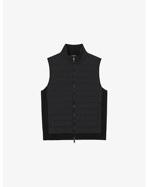 Reiss Newford Funnel-Neck Quilted Gilet - Black