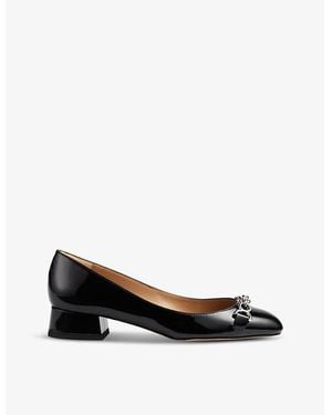 LK Bennett Bla- Blakely Patent-Leather Court Shoes - Black