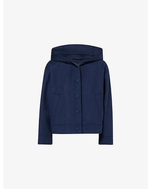 Weekend by Maxmara Boxy-Fit Hooded Wool-Blend Jacket - Blue
