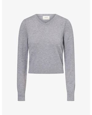 Dissh Livia V-Neck Knitted Merino-Wool Jumper - Grey