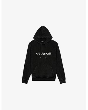 The Kooples Branded-Print Cotton-Jersey Hoody - Black