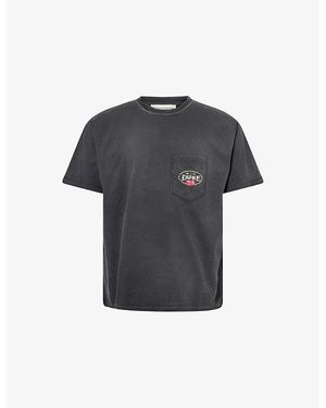 Duke & Dexter Ranch Cherry Crewneck Cotton-Jersey T-Shirt - Blue