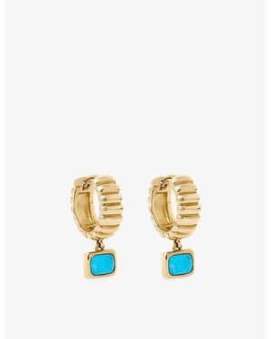Astley Clarke Aurora Ridge 18Ct- Plated Sterling- And Drop Huggie Earrings - White