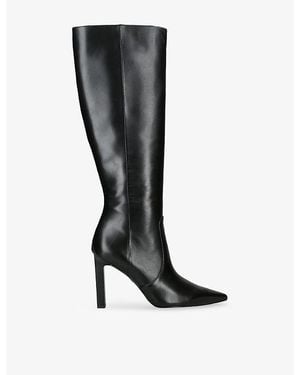 Sam Edelman Cassie High-Leg Heeled Leather Boots - Black