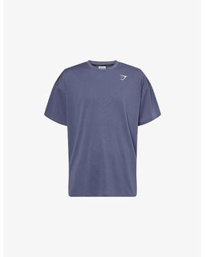 GYMSHARK Performance Oversized Woven T-Shirt - Blue