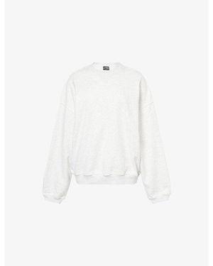 Ru & Rocka Travel Brand-Logo Cotton Sweatshirt - White