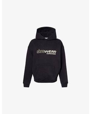 Sisters & Seekers Skrswear Relaxed-Fit Cotton-Blend Hoodie - Black