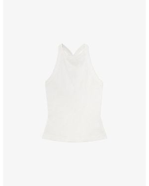Reiss Lolana Rib Racerback Cotton-Jersey Vest Top - White