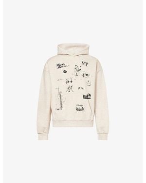 Duke & Dexter Ny Sketch Printed Cotton-Jersey Hoodie - Natural