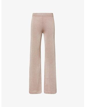 Missoni Flared Metallic-Weave Knitted Pants - Pink