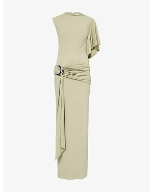 De La Vali Titan Asymmetric Jersey Maxi Dress - Green