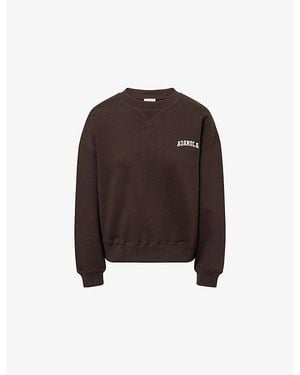 ADANOLA Varsity Relaxed-Fit Cotton-Blend Sweatshirt - Brown