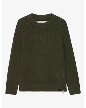 AllSaints Kit Crewneck Regular-Fit Cotton Sweater - Green