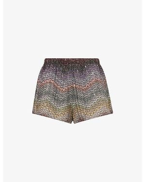 Missoni Miss P Elasticated Sequin Shorts - Gray