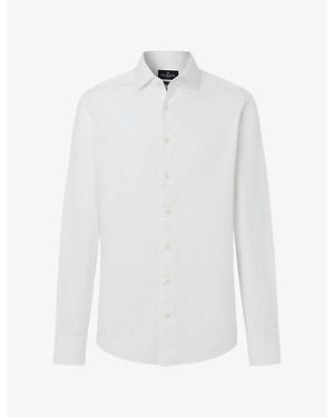 Hackett Formal Tailored-Fit Long-Sleeve Cotton Shirt - White