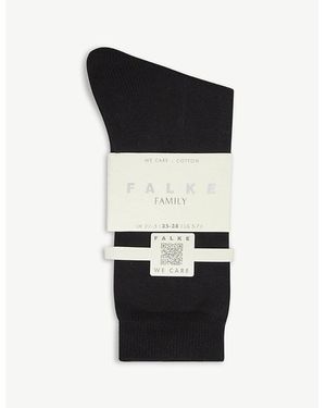 FALKE Family Cotton-Blend Socks - Black