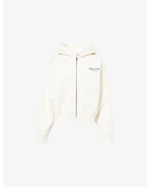 Sporty & Rich Vendome La Zip Cotton-Jersey Hoody - White