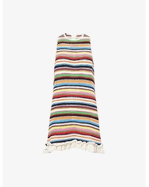 Ganni Crochet Sleeveless Cotton Mini Dress - White