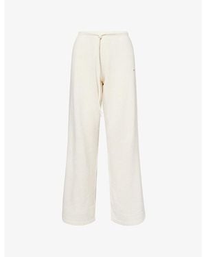ADANOLA Logo-Plaque Wide-Leg Wool Pants - White
