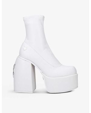 Naked Wolfe Sugar Logo-plaque Faux-leather Ankle Boots - White