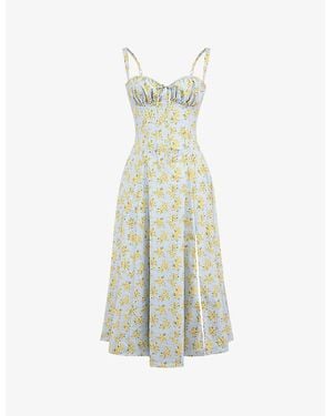 House Of Cb Carmen Sleeveless Cotton-Blend Midi Dress - White