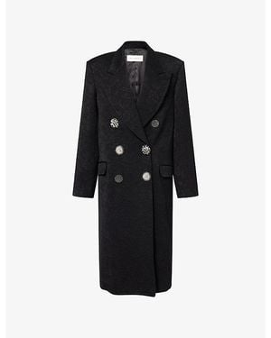 Dries Van Noten Rosea Jewel-Embellished Woven Coat - Black