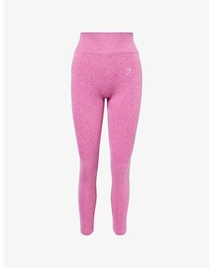 GYMSHARK Lift Seamless Stretch-Woven Leggings - Pink
