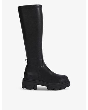 KG by Kurt Geiger Trekker Sock2 Knee-High Faux-Leather Boots - Black