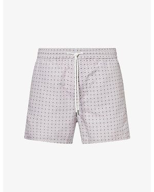 Arne Mosaic Print Swim Shorts - Grey