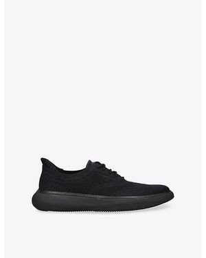Cole Haan Grand Phaze Stitchlite Knitted And Leather Oxford Shoes - Black