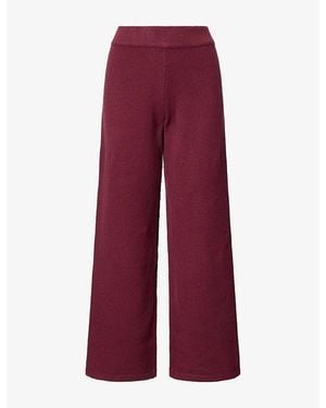 ADANOLA Logo-Embroidered Wide-Leg Knitted Jogging Bottoms