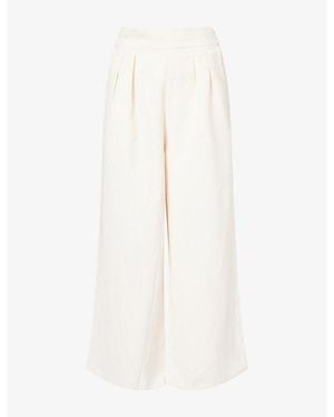 Kayanee City Wide-Leg Linen-Blend Trousers - White