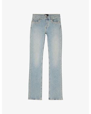 The Kooples Studded Slim-Fit Stretch-Denim Jeans - Blue