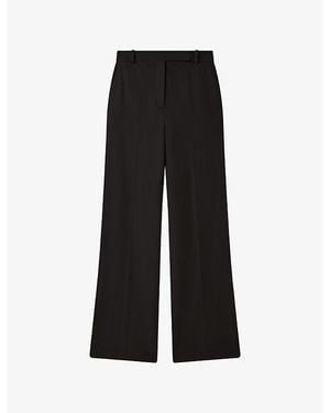 JOSEPH Yukio Wide-Leg Stretch-Woven Trousers - Black