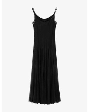 AllSaints Harmonia Round-Neck Woven Maxi Dress - Black