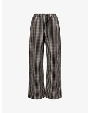 RÓHE Frames Checked Cotton Trousers - Grey