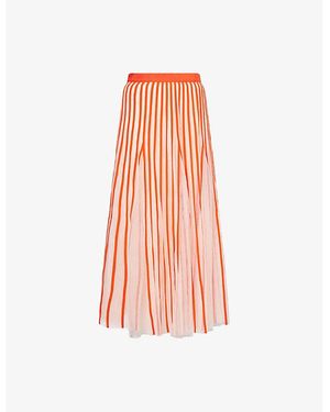 ME+EM Semi-Sheer Striped Tulle Maxi Skirt - Pink