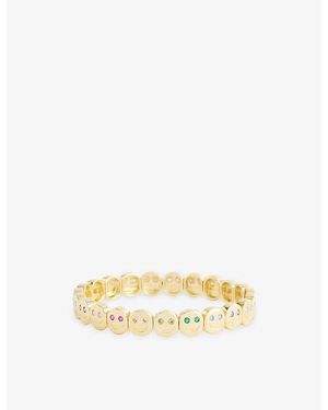 Lisa Gozlan The Multi Gemstone Happy Face 18Ct-Plated Brass And Cubic Zirconia Bracelet - Metallic