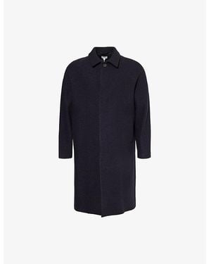 Sunspel Two-Welt-Pockets Regular-Fit Wool Coat - Blue