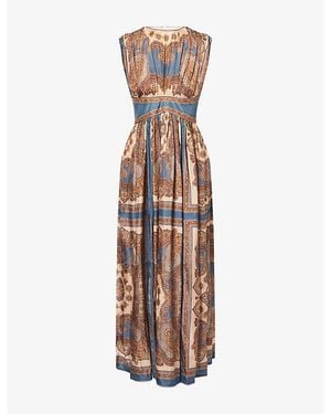 Zimmermann Mahon Printed Silk Maxi Dress - Brown