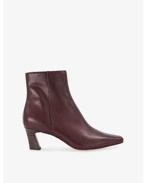 Dune Overly Leather Heeled Ankle Boots - Brown