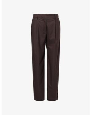 Samsøe & Samsøe Saagneta Straight-Leg Woven Pants - Brown
