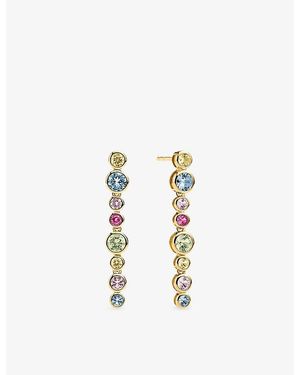 Sif Jakobs Sardinien Lungo Piccolo 18Ct-Plated Sterling And Cubic Zirconia Drop Earrings - Metallic