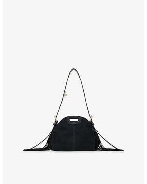 Maje Miss M Mini Suede Shoulder Bag - Black