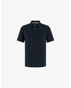 BOGGI Short-Sleeved Piqué Cotton-Blend Polo Shirt - Blue